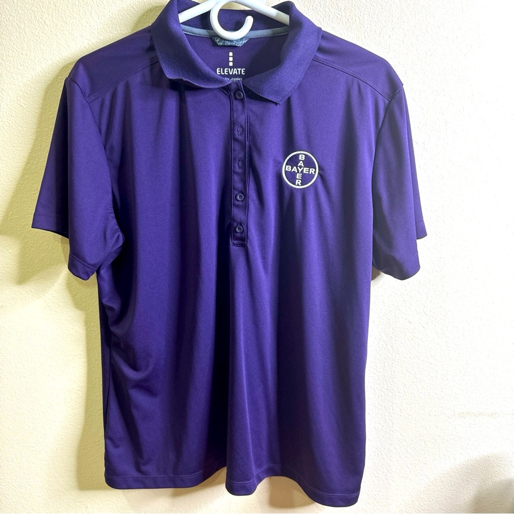 Elevate Ladies BAYER Golf Polo Shirt Sz XLarge Purple Embroidered BAYER Logo